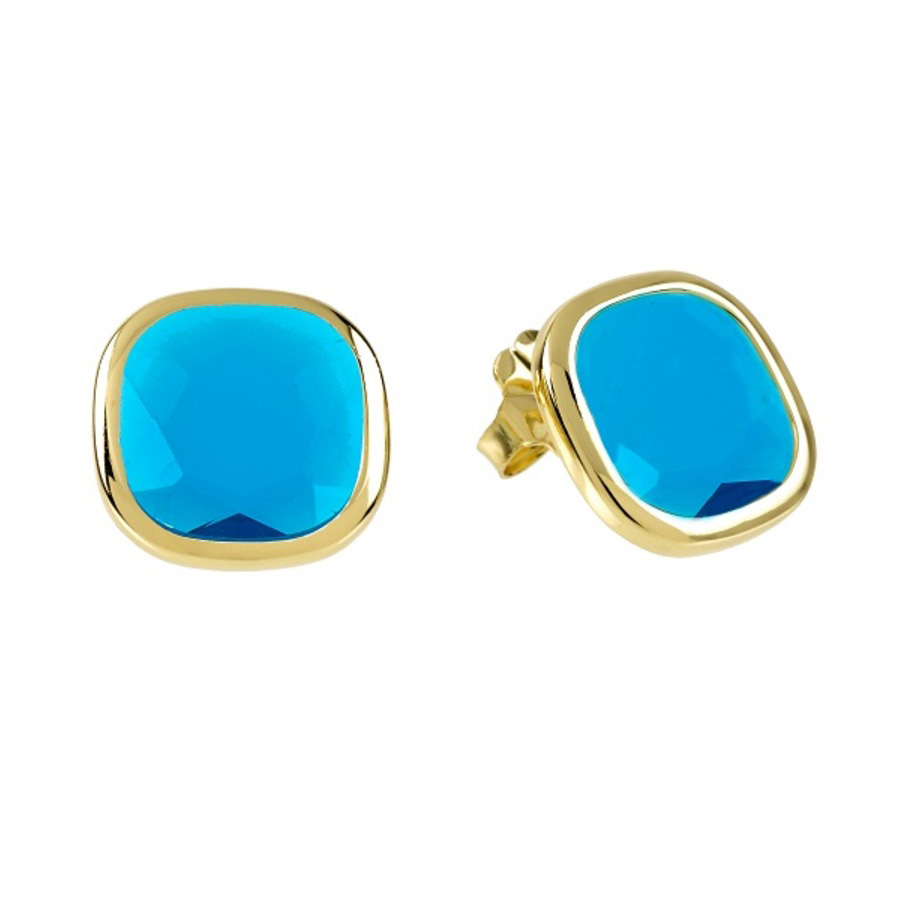 Aquaforte Orecchini 16x16mm con pasta vitrea petrolio